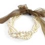 Cotton pearl silk ribbon necklace by Anq
